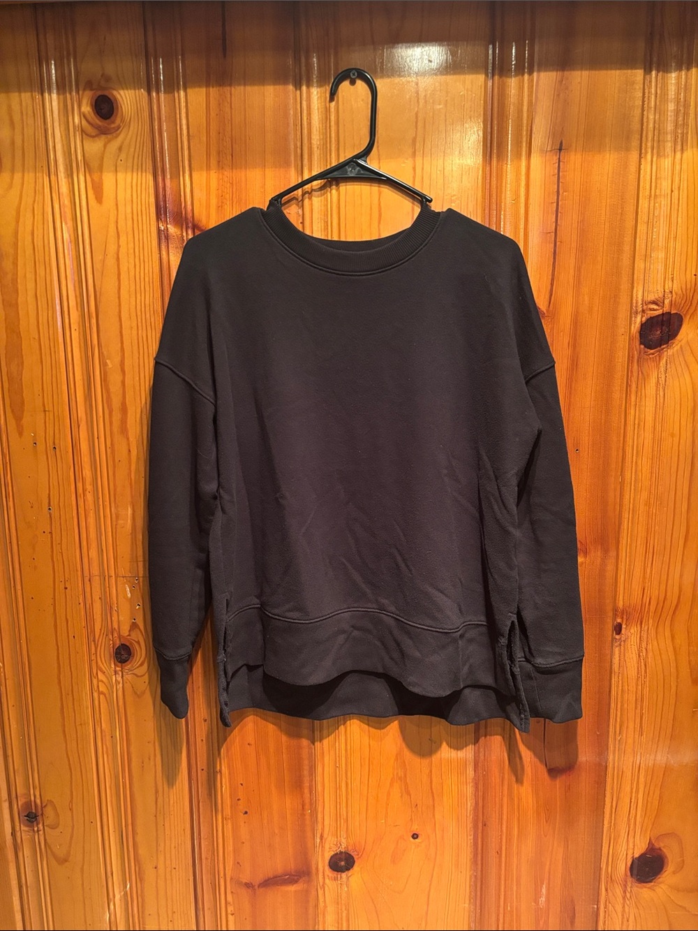 Black crewneck sweatshirt